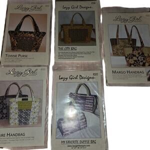 Lazy Girrl Design Lot of 5 Totes, Handbag Patterns Towne, Claire, The City